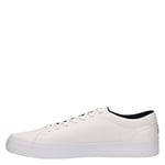 Tommy Hilfiger Baskets Homme Vulcanisées Modern Vulc Corporate Leather Chaussures, Blanc (White), 40 EU