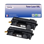 2 Toners compatibles avec HP Laserjet Pro 400 M401 remplace HP CF280X (80X) - 6 500p - T3AZUR