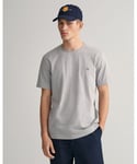 Gant Mens Regular Fit Short Sleeve Shield Logo T-Shirt - Grey - Size 3XL