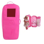 Dolls Travel Carry Case Dolls Storage Bag Portable Dolls Suitcase Kids DIY Gifts Toys Dolls Handbag Accessories for 18 Inch Doll
