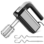 Hand Mixer Electric 5 Speeds Lightweight Beaters with Turbo Easy to Clean Stainless Steel Kitchen Egg Beaters, 500W Includes 2 Whisks / 2 Dough Hooks