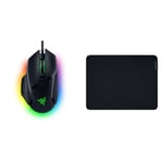 Razer Basilisk V3 - Wired Customisable Gaming Mouse Black & Gigantus V2 Medium - Soft Medium Gaming Mouse Mat for Speed and Control (Non-Slip Rubber, Textured Micro-Weave Cloth, 36 x 27 x 0.3cm) Black