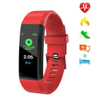 TANCEQI Fitness Trackers Fitness Watch with Heart Rate Monitor Waterproof IP67 Smart Watches Pedometer Watch Activity Trackers Watch Step Counter for Women Men Call SMS Push for Ios Android,Red