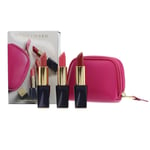 Estee Lauder Lipstick Gift Set Pink Red Pure Colour Envy Sculpting With Bag NEW