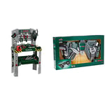 Theo Klein 8637 Bosch Workbench I 48 parts I Work Surface with Learning Function I & 8493 Bosch Tool Belt I with Ixolino Battery - Powered cordless Screwdriver and Lots of Tools I Toy