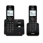 VTECH CS2001 Téléphone sans Fil DECT à 2 combinés pour la Maison avec bloqueur d'appels indésirables, Longue portée fiable jusqu'à 300m, Identification de l'appelant