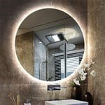 Bathroom mirror with LED lights round,makeup vanity illuminated wall mirror,frameless backlit mirror, safe explosion proof, 19.7-31.5in