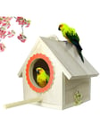 Xapahy Hanging Wooden Birdhouse Bird Cage Outdoor Parrot Sparrow Small Bird Breeding Breeding Box Solid Wood Bird Ornamental Bird Nest, Can Be Decorated By Handicraft Coloring.