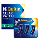 NiQuitin Bundle: NiQuitin Clear Patches 21 mg Step 1 (7 Patches) & Minis Mint 2mg Lozenges (60 Lozenges)