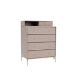 Montana - Keep Chest Of Drawers - Mushroom / Matt Chrome Legs