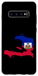 Coque pour Galaxy S10+ Carte du drapeau d'Haïti