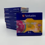 *7 Pack Bundle* Verbatim 4x DVD+RW Colour Discs - Brand New Sealed