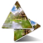 2 x Triangle Stickers 10 cm - Hamilton Pool Sinkhole Texas USA  #16167