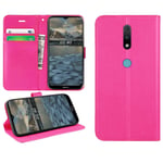 DN-Technology Nokia 2.4 Case, Nokia 2.4 Flip Case Folio, Nokia 2.4 Phone Cover, PU Leather Book Wallet, Stand Feature Magnetic Closure, ID Card Holder Slot, Phone Case For Nokia 2.4 (PINK)