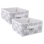 DII Lot de 2 bacs de rangement en tissu pour crèche, bureaux et maison - Conçus pour s'adapter aux organisateurs cubiques standard (27,9 x 14 x 14 cm) - Gris étoilé