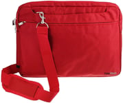 Navitech Red Sleek Water Resistant Laptop Bag - Compatible with ASUS Vivobook E410MA 14" Laptop