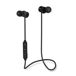 Groov-e Metal Buds - Wireless Earphones with Remote & Mic - Bluetooth Connectivity - Neckband Headphones with Ergonomic Design - USB Charging - 4hrs Audio Playback - Black