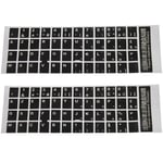 2X White Letters French Azerty Keyboard Sticker Cover Black for Laptop PC T4V5