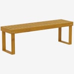 2-sits trädgårdsbänk, väderbeständig bänk av trä, 300 kg bärande parkbänk med lamellsits, trädgårdsmöbler, balkongbänk för trädg