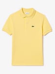 Lacoste Boys Classic Short Sleeve Pique Polo - Yellow, Yellow, Size 5 Years