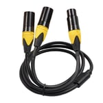 XLR Splitter Cable,3 Pin XLR Female To Dual XLR Male Audio Cable Y Cable B L7J9