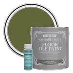 Rust-Oleum Green Washable Matt Floor Tile Paint, Matt Finish - Jasper 2.5L