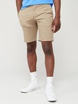 Lacoste Slim Fit Stretch Cotton Chino Shorts - Light Khaki , Beige, Size 44, Men