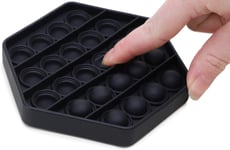 Toyland® Push Bubble Pop Bubble Sensory Fidget Toy - Choose From Blue Or Black (Black Hexagon)