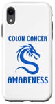 Coque pour iPhone XR Simple blue Dragon quote Colon Cancer Awareness