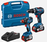 Bosch E-STOCK GSB 18V-55 GDX 18V-200 C Brushless Kit 2 x 5.0ah Batt E-STOCK