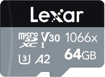 Lexar Professional 1066x 64GB Micro SD Card microSDXC UHS-I Card w/ SD Adapt...