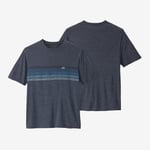 Patagonia Mens Cap Cool Daily Graphic Shirt L/S (Blå (UNITY FITZ: VESSEL BLUE X-DYE) Large)