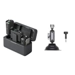 DJI Mic (2 TX + 1 RX + Charging Case), Wireless Lavalier Microphone, 250m (820 ft.) Range & Osmo Action Suction Cup Mount
