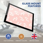 A3 Glass Frame  - Baby Pink Footprint Pattern Print Childrens  #44202