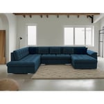 Bestmobilier - Chuck - canapé panoramique xxl - convertible avec coffre - 7 places - gauche - bleu marine - Bleu marine