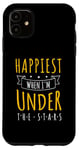 iPhone 11 Happiest When I'm Under the Star Night Skys Quotes Cosmic Case