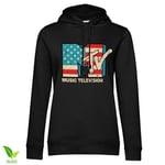 MTV Distressed USA-Flag Girls Hoodie, Hoodie