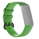 JIAOCHE Pattern Silicone Wrist Strap Watch Band for Fitbit Charge 3 Small Size：190 * 18mm(Black) (Color : Green)
