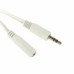 10m 3.5mm Jack Extension Cable Lead Stereo Plug to Socket AUX Headphone GOLD WHT
