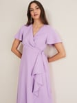 Phase Eight Julissa Wrap Midi Dress, Crocus Purple 12 female 100% polyester