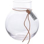 Glasvas Rund med Läderband 14 cm