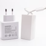 Blanc UE et Câble-Samsung-Chargeur super rapide 45W d'origine, double câble de type C pour Galaxy S22 Ultra