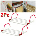 2x 3M Radiator Clothes Laundry Airer Dryer Drying Hanging Rack Adjustable Rail