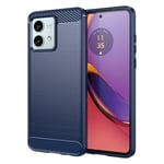 SKALO Motorola Moto G84 5G Armor Carbon Stöttåligt TPU-skal - Fler färger Blå