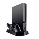 OSTENT Dual Controller Charger Cooling Fan USB Hub Vertical Stand for Sony PS4/Slim/Pro Console