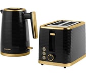 SALTER COMBO-7997 Jug Kettle & 2-Slice Toaster Bundle - Black & Gold, Black,Gold