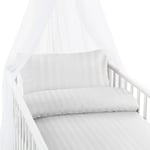 Hotell Satin Vit Bäddset Barn Spjälsäng 100x130 Borganäs of Sweden