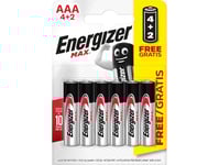 Energizer Aaa-Batteri Max Alkali-Mangan 1.5 V 6 Stk