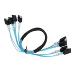 Cable de transmission MINI SAS 4SATA pour connexion au disque dur SDD, ordinateur, serveur, cable de donnees haute vitesse 7P vers 4SATA 1,6 pi