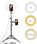 AJH LED Ring Light with Stand and Phone Holder, Photographic Selfie Ring Lighting with Stand for Smartphone YouTube Makeup Video Studio Tripod Ring Light